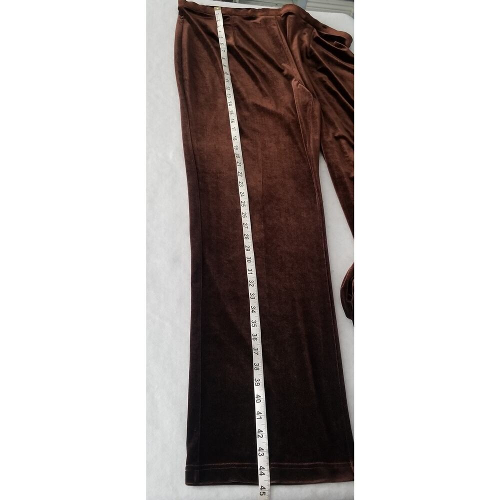 Avenue Women's Velour Loungewear Set, Brown 2Pc Blouse and Pant Size 14/16 Tall - Picture 13 of 16